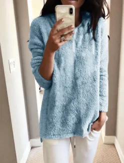 Sale Women's Pullover Sweater Jumper Stylish Casual Soft Solid Color Chunky Turtleneck Oversized Long Sleeve Regular Tops Knit Daily Going out Weekend Black White Fall Winter Women Pullovers & Tops