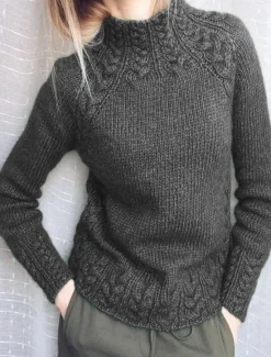 New Women's Pullover Sweater Jumper Stylish Casual Soft Solid Color Cable Turtleneck Oversized Long Sleeve Regular Tops Knit Outdoor Daily Holiday Black Wine Fall Winter Women Pullovers & Tops