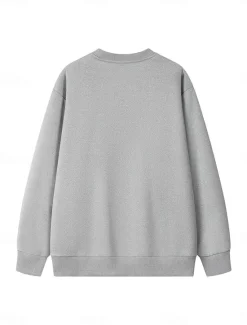 Sale Women's Pullover Sweatshirt Graphic Animal Cat Warm Active Vintage Long Sleeve Crew Neck Regular Tops Street Dailywear Casual Patchwork Print Black Red Blue Light Grey Spring Fall Winter Women Hoodies & Sweatshirts