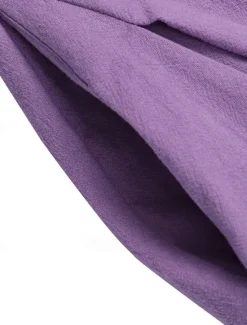 Women's Purple Brown Dark Blue Summer Spring Maxi Dress Cotton Linen Dresses Casual Dress Cotton Linen Dress Basic Casual Mature Outdoor Vacation Daily Loose Fit Pure Color Boat Neck Women Dresses