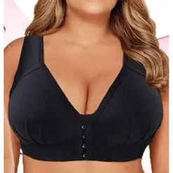 Women's Push Up Bras Full Coverage Lace Pure Color Front Closure Nylon Sexy 1PC Black Pink Home Outfits Women Lingerie
