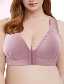 Best Women's Push Up Bras Full Coverage Lace Pure Color Front Closure Nylon Sexy 1PC Black Pink Home Outfits Women Lingerie