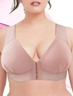 Best Women's Push Up Bras Full Coverage Lace Pure Color Front Closure Nylon Sexy 1PC Black Pink Home Outfits Women Lingerie