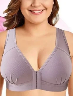 Best Women's Push Up Bras Full Coverage Lace Pure Color Front Closure Nylon Sexy 1PC Black Pink Home Outfits Women Lingerie