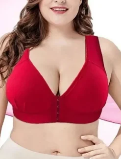 New Women's Push Up Bras Full Coverage Lace Pure Color Front Closure Nylon Sexy 1PC Black Pink Home Outfits Women Lingerie
