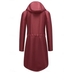 Best Women's Raincoat Waterproof Rain Jacket Mid-Length Windproof Trench Coat Sport Outdoor Hiking Hooded Jacket with Pockets Casual Jacket Long Sleeve Drawstring Winter Coat Warm Black Yellow Women Jackets