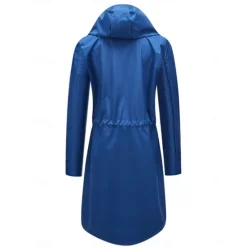Best Women's Raincoat Waterproof Rain Jacket Mid-Length Windproof Trench Coat Sport Outdoor Hiking Hooded Jacket with Pockets Casual Jacket Long Sleeve Drawstring Winter Coat Warm Black Yellow Women Jackets