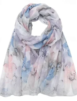 Hot Women's Rectangle Scarf Street Daily Date Purple Pink Scarf Floral Women Scarves