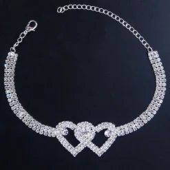Hot Women's Rhinestone Heart Anklet Bracelets Party Gifts Wedding / Gold / Silver / Spring/ Summer Women Trendy Jewelry