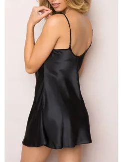 New Women's Robes Gown Nightgown Sleepwear Patchwork Fashion Simple Hot Home Daily Bed Lace Breathable Straps Sleeveless Backless Summer Spring Home Outfits Women Sleepwear