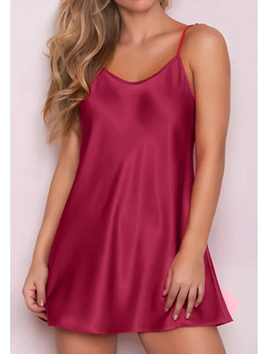 New Women's Robes Gown Nightgown Sleepwear Patchwork Fashion Simple Hot Home Daily Bed Lace Breathable Straps Sleeveless Backless Summer Spring Home Outfits Women Sleepwear