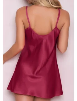 New Women's Robes Gown Nightgown Sleepwear Patchwork Fashion Simple Hot Home Daily Bed Lace Breathable Straps Sleeveless Backless Summer Spring Home Outfits Women Sleepwear