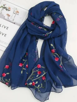 Sale Women's Scarf Cherry Blossom Print Lightweight Soft Pink Floral Breathable Casual Office Evening One Size Fits All Spring Autumn Accessories Women Scarves