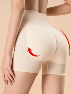 Best Women's Scrunch Butt Shorts Shapewear Plain High Waist Short Black Home Outfits Women Shapewear