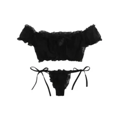 Discount Women's Sexy Bodies Lingerie Set Dot Sexy Uniforms Romantic See Through Valentine's Day Bed Vacation Spandex Off Shoulder Summer Spring Home Outfits Women Lingerie