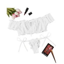 Discount Women's Sexy Bodies Lingerie Set Dot Sexy Uniforms Romantic See Through Valentine's Day Bed Vacation Spandex Off Shoulder Summer Spring Home Outfits Women Lingerie