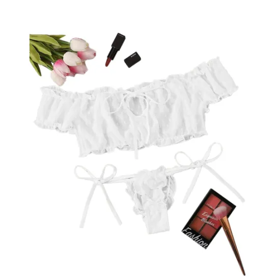 Discount Women's Sexy Bodies Lingerie Set Dot Sexy Uniforms Romantic See Through Valentine's Day Bed Vacation Spandex Off Shoulder Summer Spring Home Outfits Women Lingerie