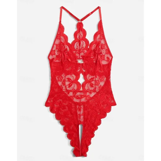 Discount Women's Sexy Bodies Teddies & Bodysuits Pure Color Lovers Hot Home Valentine's Day Bed Spandex Breathable Plunging Neck Sleeveless Backless Summer Spring Home Outfits Women Lingerie