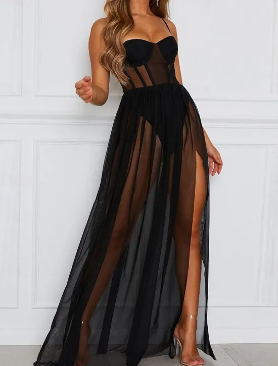Clearance Women's Sexy Lingerie Chemises & Negligees Dress Pure Color Ultra Slim Hot Comfort Home Bed Vacation Mesh Breathable Straps Sleeveless Backless Summer Spring Home Outfits Women Sleepwear|Lingerie