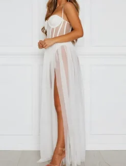 Clearance Women's Sexy Lingerie Chemises & Negligees Dress Pure Color Ultra Slim Hot Comfort Home Bed Vacation Mesh Breathable Straps Sleeveless Backless Summer Spring Home Outfits Women Sleepwear|Lingerie