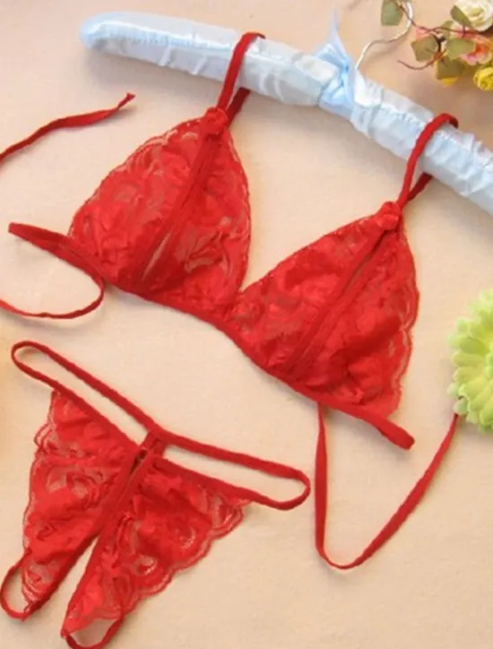 Online Women's Sexy Lingerie Lingerie Set Pure Color Lovers Hot Home Valentine's Day Bed Lace Breathable Straps Sleeveless Backless Summer Spring Home Outfits Women Lingerie