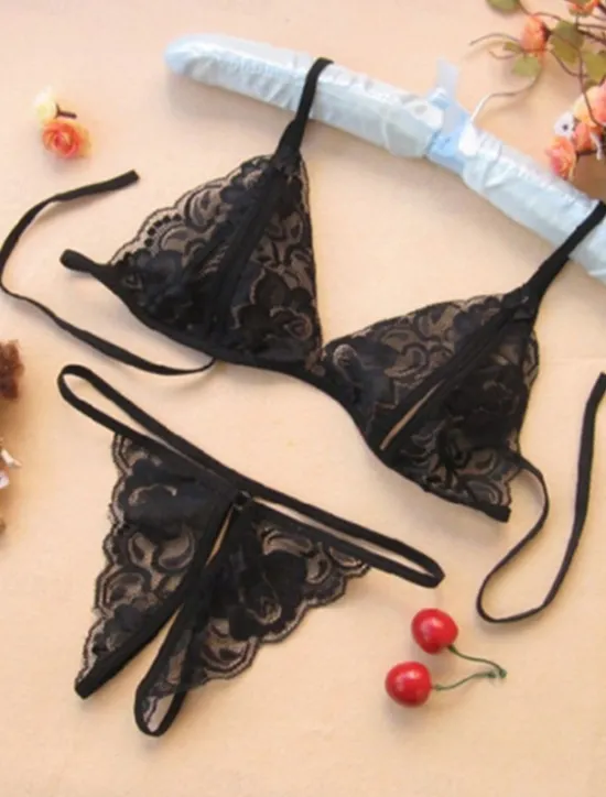 Online Women's Sexy Lingerie Lingerie Set Pure Color Lovers Hot Home Valentine's Day Bed Lace Breathable Straps Sleeveless Backless Summer Spring Home Outfits Women Lingerie