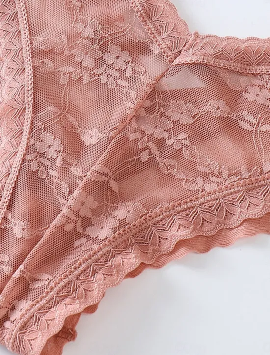 New Women's Sexy Lingerie Panties Pure Color Lovers Hot Home Valentine's Day Bed Lace Breathable Hole Summer Spring Home Outfits Women Lingerie