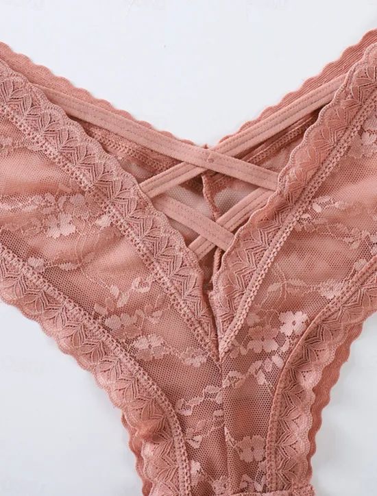 New Women's Sexy Lingerie Panties Pure Color Lovers Hot Home Valentine's Day Bed Lace Breathable Hole Summer Spring Home Outfits Women Lingerie
