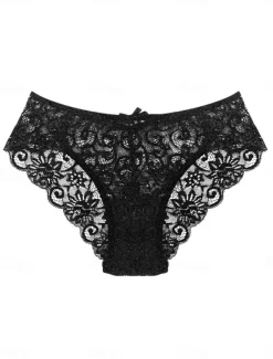 Outlet Women's Sexy Lingerie Panties Pure Color Fashion Comfort Soft Home Daily Vacation Lace Breathable Summer Spring Home Outfits Women Lingerie