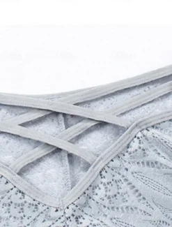 Online Women's Sexy Lingerie Panties Pure Color Lovers Hot Home Valentine's Day Bed Lace Breathable Hole Summer Spring Home Outfits Women Lingerie