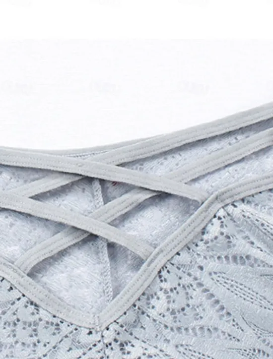 Online Women's Sexy Lingerie Panties Pure Color Lovers Hot Home Valentine's Day Bed Lace Breathable Hole Summer Spring Home Outfits Women Lingerie