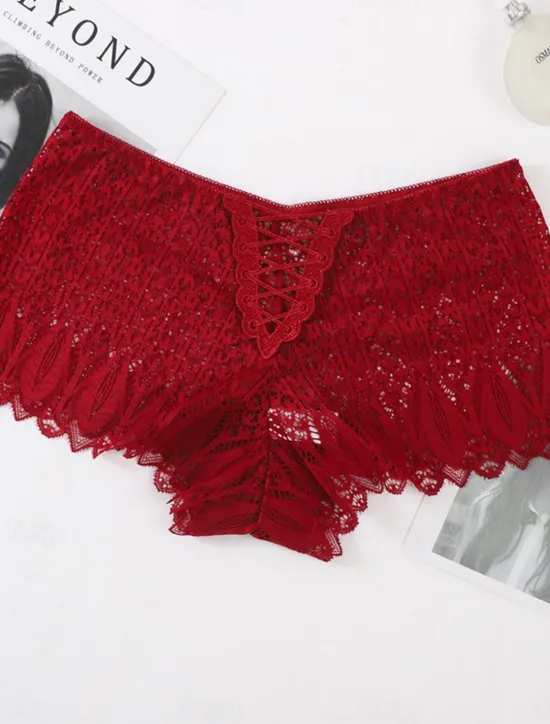 New Women's Sexy Lingerie Panties Pure Color Lovers Hot Home Valentine's Day Bed Lace Breathable Hole Summer Spring Home Outfits Women Lingerie