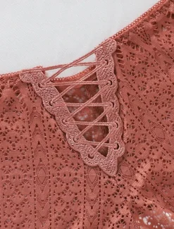 New Women's Sexy Lingerie Panties Pure Color Lovers Hot Home Valentine's Day Bed Lace Breathable Hole Summer Spring Home Outfits Women Lingerie