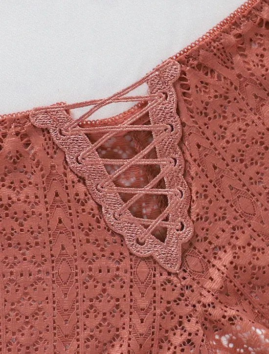 New Women's Sexy Lingerie Panties Pure Color Lovers Hot Home Valentine's Day Bed Lace Breathable Hole Summer Spring Home Outfits Women Lingerie