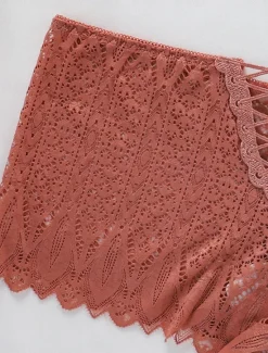 New Women's Sexy Lingerie Panties Pure Color Lovers Hot Home Valentine's Day Bed Lace Breathable Hole Summer Spring Home Outfits Women Lingerie