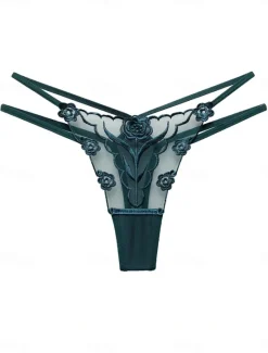 Hot Women's Sexy Lingerie Panties Flower Lovers Hot Comfort Home Valentine's Day Bed Nylon Breathable Embroidery Hole Summer Spring Home Outfits Women Lingerie