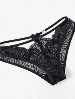 Sale Women's Sexy Lingerie Panties Pure Color Lovers Hot Home Valentine's Day Bed Lace Breathable Hole Summer Spring Home Outfits Women Lingerie