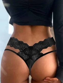 Best Women's Sexy Lingerie Panties Pure Color Fashion Hot Valentine's Day Bed Lace Breathable Summer Spring Home Outfits Women Lingerie