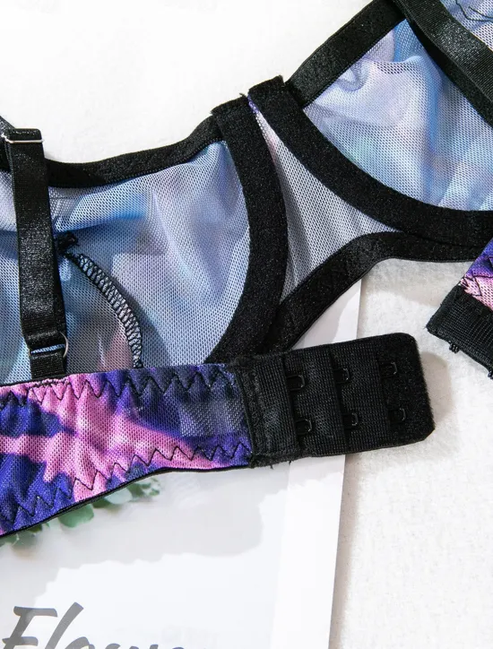 Clearance Women's Sexy Lingerie Sets 5 Pieces Pure Color Lovers Hot Home Valentine's Day Bed Mesh Breathable Straps Sleeveless Backless Summer Spring Home Outfits Women Lingerie