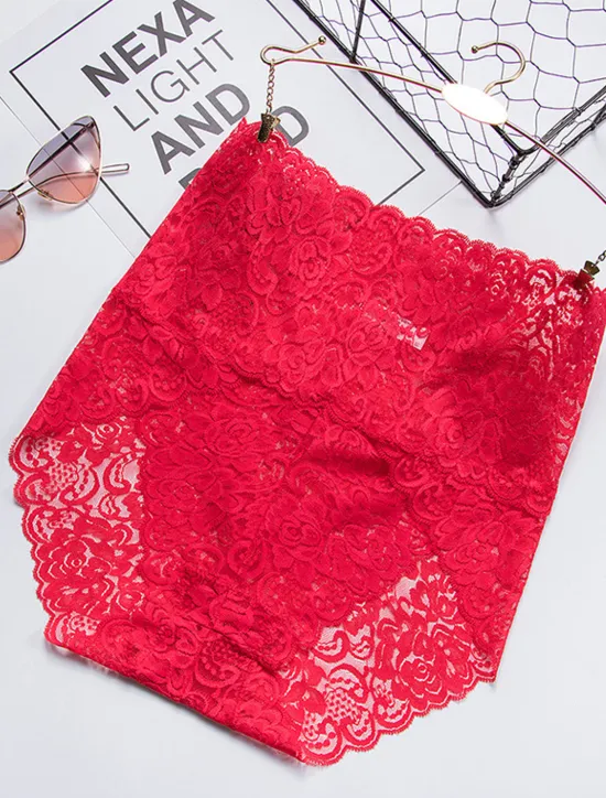 Discount Women's Sexy Panties Brief Underwear 1 PC Underwear Sexy Comfort Lace Pure Color PU High Waist Sexy Green Black Purple M L XL Home Outfits Women Lingerie