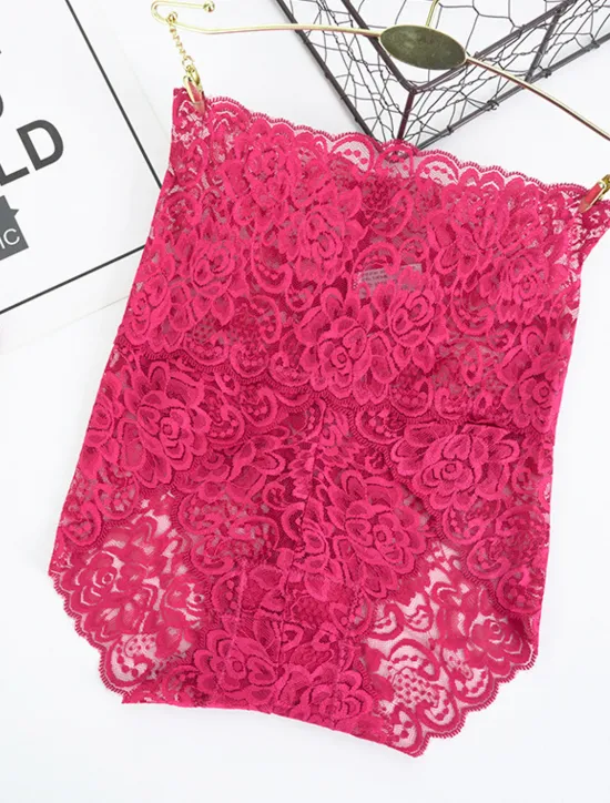 Discount Women's Sexy Panties Brief Underwear 1 PC Underwear Sexy Comfort Lace Pure Color PU High Waist Sexy Green Black Purple M L XL Home Outfits Women Lingerie