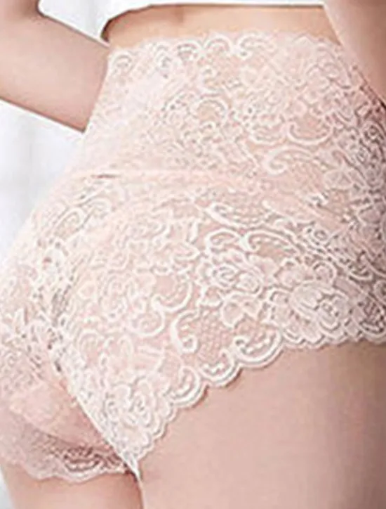 Discount Women's Sexy Panties Brief Underwear 1 PC Underwear Sexy Comfort Lace Pure Color PU High Waist Sexy Green Black Purple M L XL Home Outfits Women Lingerie