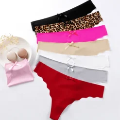 Sale Women's Sexy Panties G-strings & Thongs Panties Brief Underwear 1 PC Underwear Fashion Sexy Comfort Basic Bow Leopard Pure Color Nylon Low Waist Sexy Multi color Black Pink S M L Home Outfits Women Lingerie