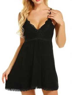 Online Women'S Sexy Perspective Pajamas Nightdress Fat Mm Plus Size Slip Dress Set Women Lingerie