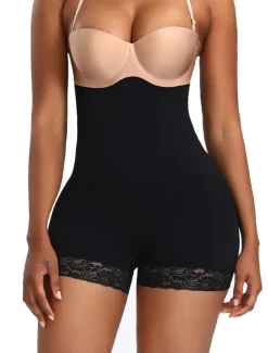 Clearance Women's Shapewear Casual / Sporty Shorts Scrunch Butt Shorts Anti Chafing Shorts Short Pants Weekend Yoga Stretchy Solid Colored Tummy Control Butt Lift High Waist Skinny Black Beige M XL 3XL Women Shapewear