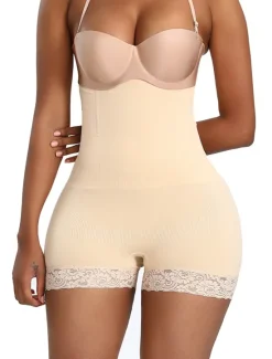 Clearance Women's Shapewear Casual / Sporty Shorts Scrunch Butt Shorts Anti Chafing Shorts Short Pants Weekend Yoga Stretchy Solid Colored Tummy Control Butt Lift High Waist Skinny Black Beige M XL 3XL Women Shapewear