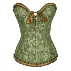 Discount Women's Shapewear Pure Color Corsets Punk & Gothic Carnival Date Club Lace Breathable Bandeau Short Sleeve Summer Spring Home Outfits Women Shapewear
