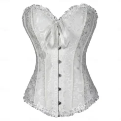 Discount Women's Shapewear Pure Color Corsets Punk & Gothic Carnival Date Club Lace Breathable Bandeau Short Sleeve Summer Spring Home Outfits Women Shapewear