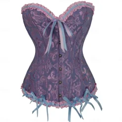 Discount Women's Shapewear Pure Color Corsets Punk & Gothic Carnival Date Club Lace Breathable Bandeau Short Sleeve Summer Spring Home Outfits Women Shapewear