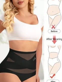 Outlet Women's Shapewear Shapewear High-Waisted Short High Waist Plain Elastic Waistband Soft Comfortable Stretchy Yoga carmine Azure Violet Black Summer Spring Slim Fit Women Leggings